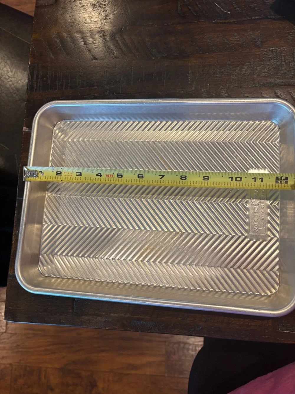 Nordic Ware Silver Herringbone Pattern Cookie Tray